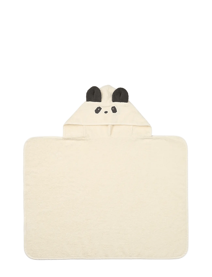 Liewood - Vilas Panda Baby Hooded Towel - badekåber - creme de la creme - 0