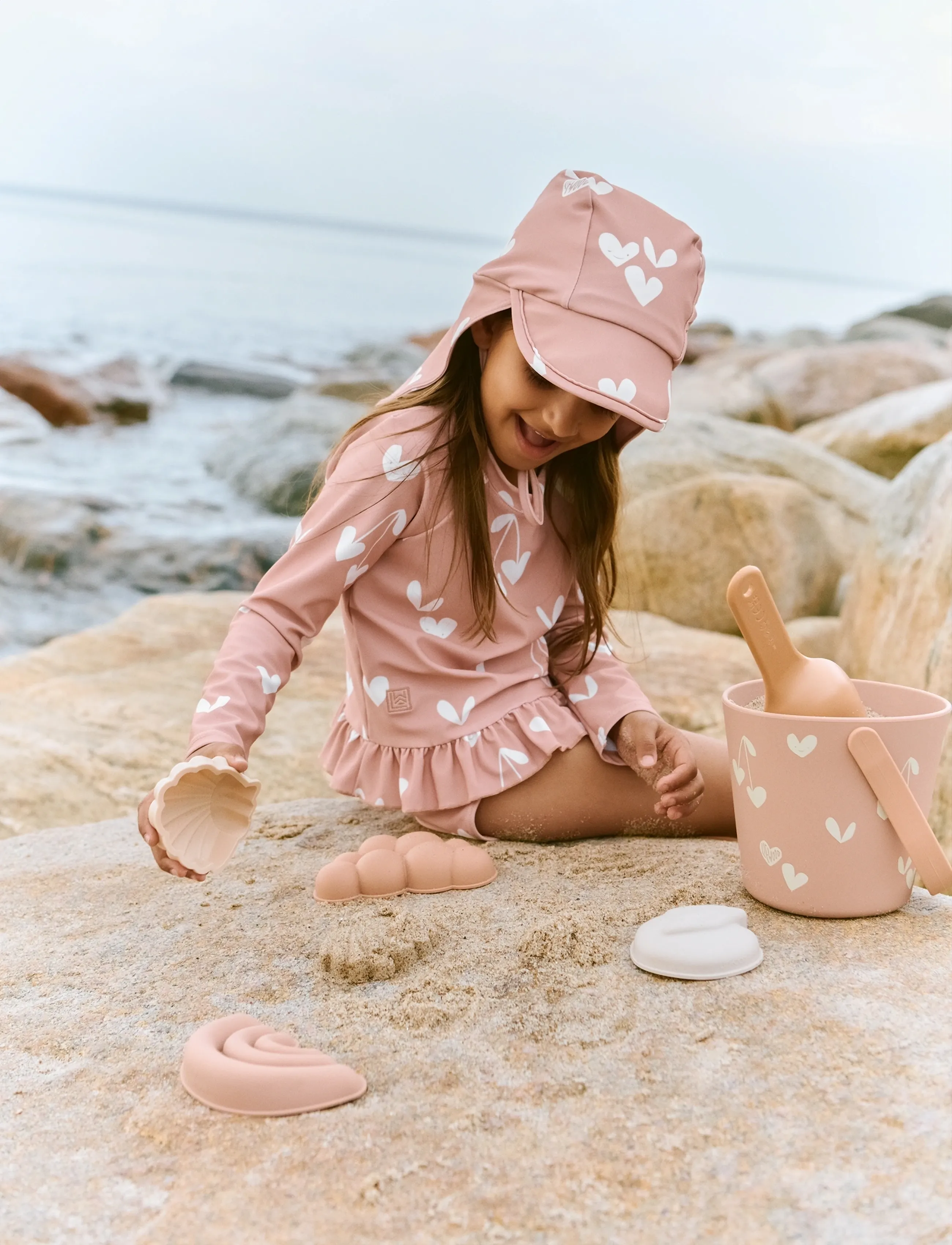 Liewood Gilma Sweethearts Beach Set - Liewood - SWEETHEARTS / PALE TUSCANY / pink/rose