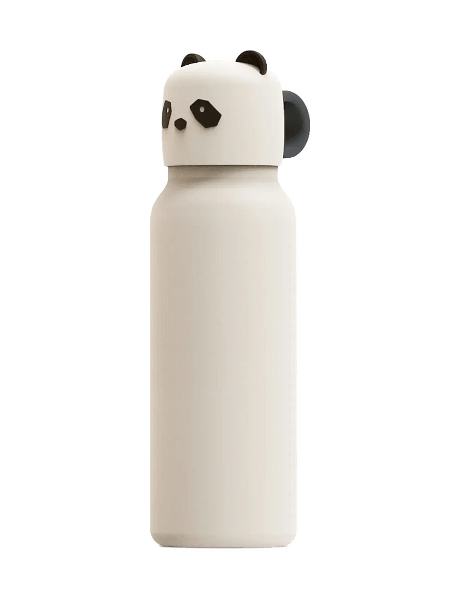 Liewood - Falk Water Bottle w Panda Lid 350 ml - vandflasker - sandy - 1