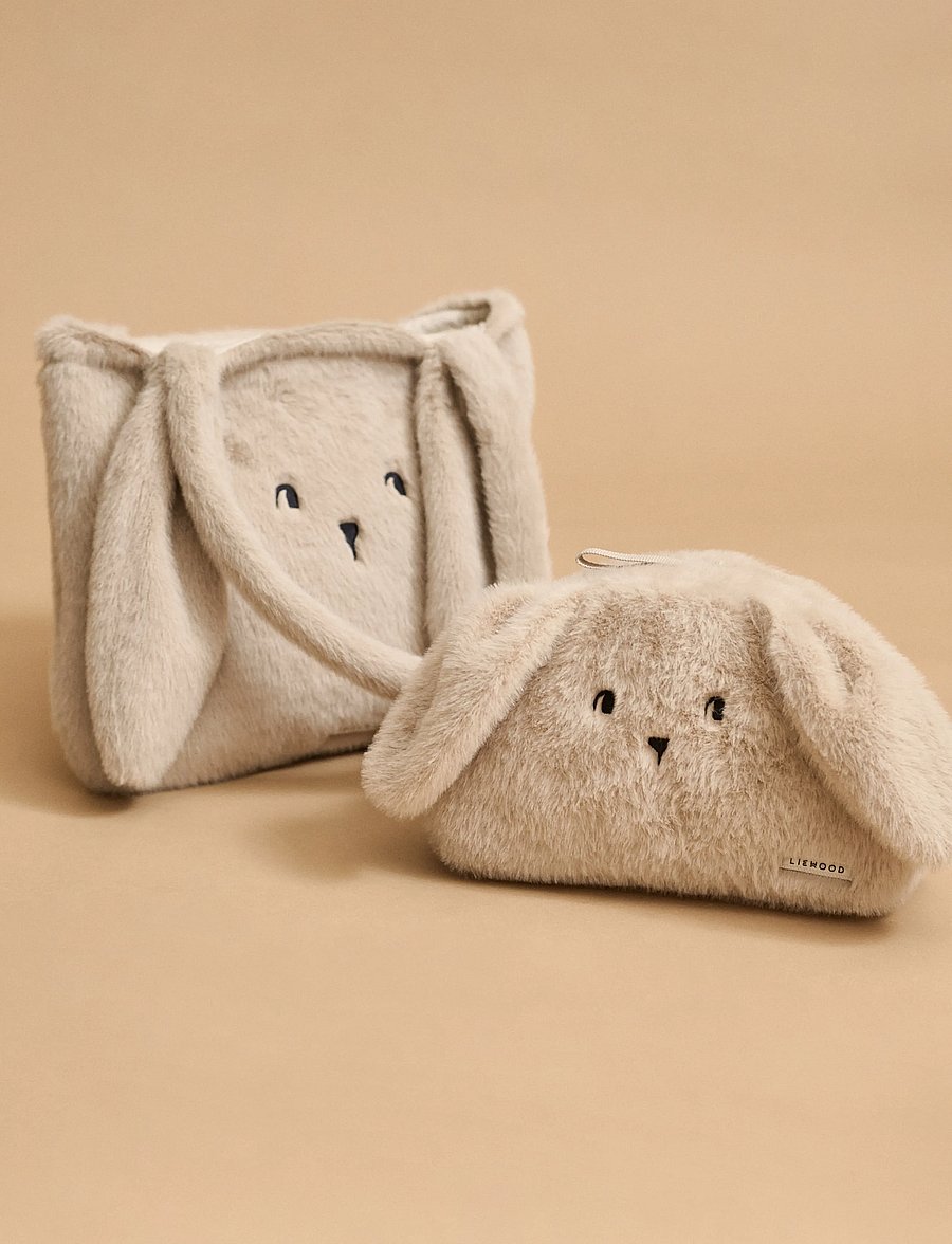 Liewood - Lexi Plush Rabbit Totebag - tragetaschen & kleine taschen - mist - 2
