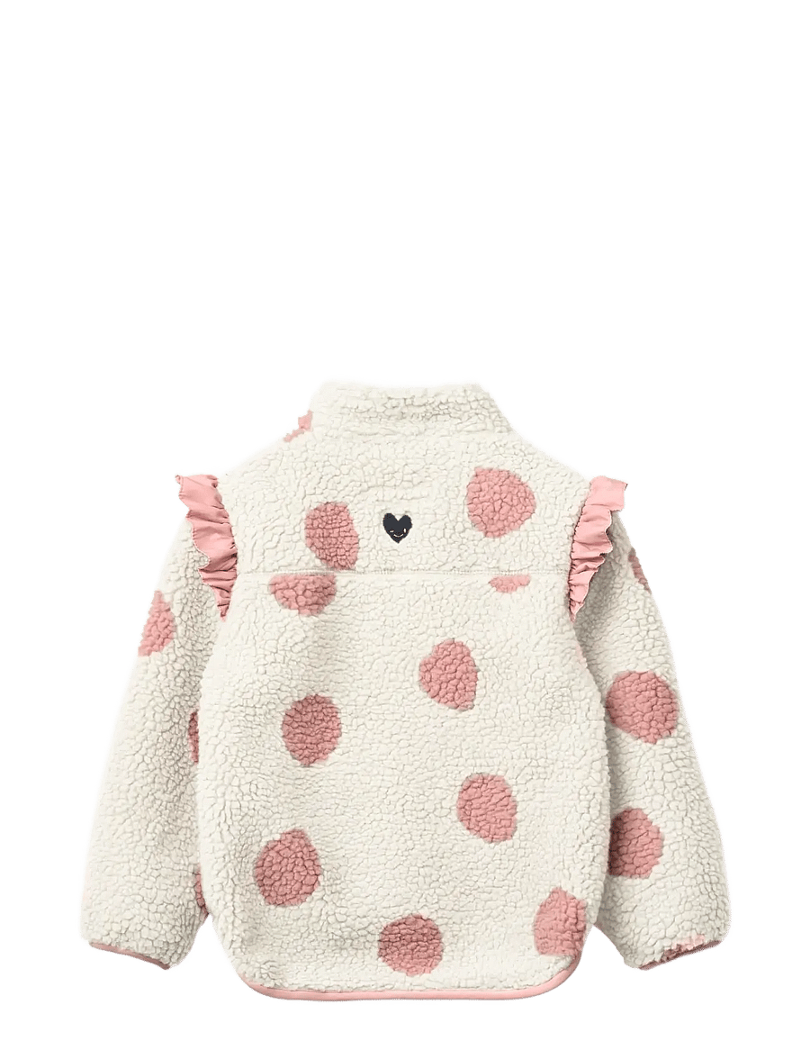 Liewood - Noam Pile Jacket w Frill - fleecejacken - spot dot sandy / rose blush mix - 2