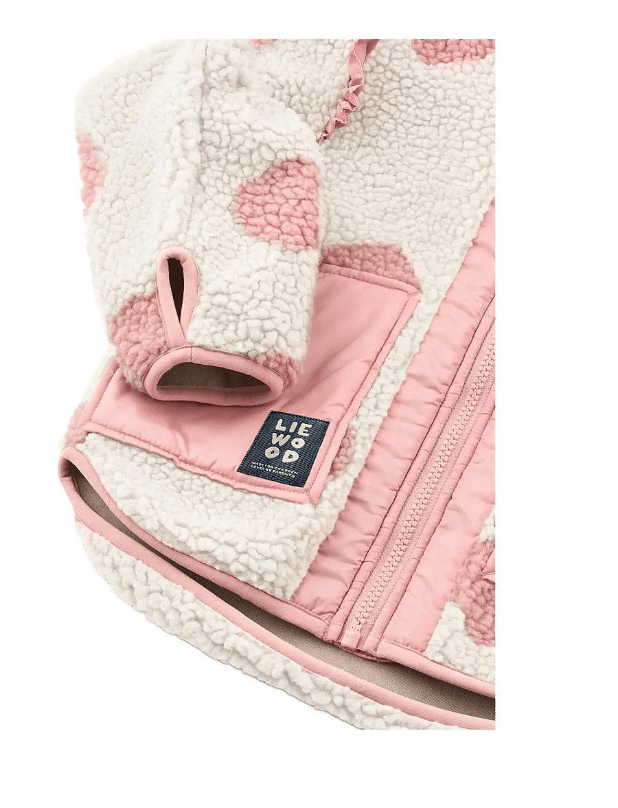 Liewood - Noam Pile Jacket w Frill - fleecejacken - spot dot sandy / rose blush mix - 4