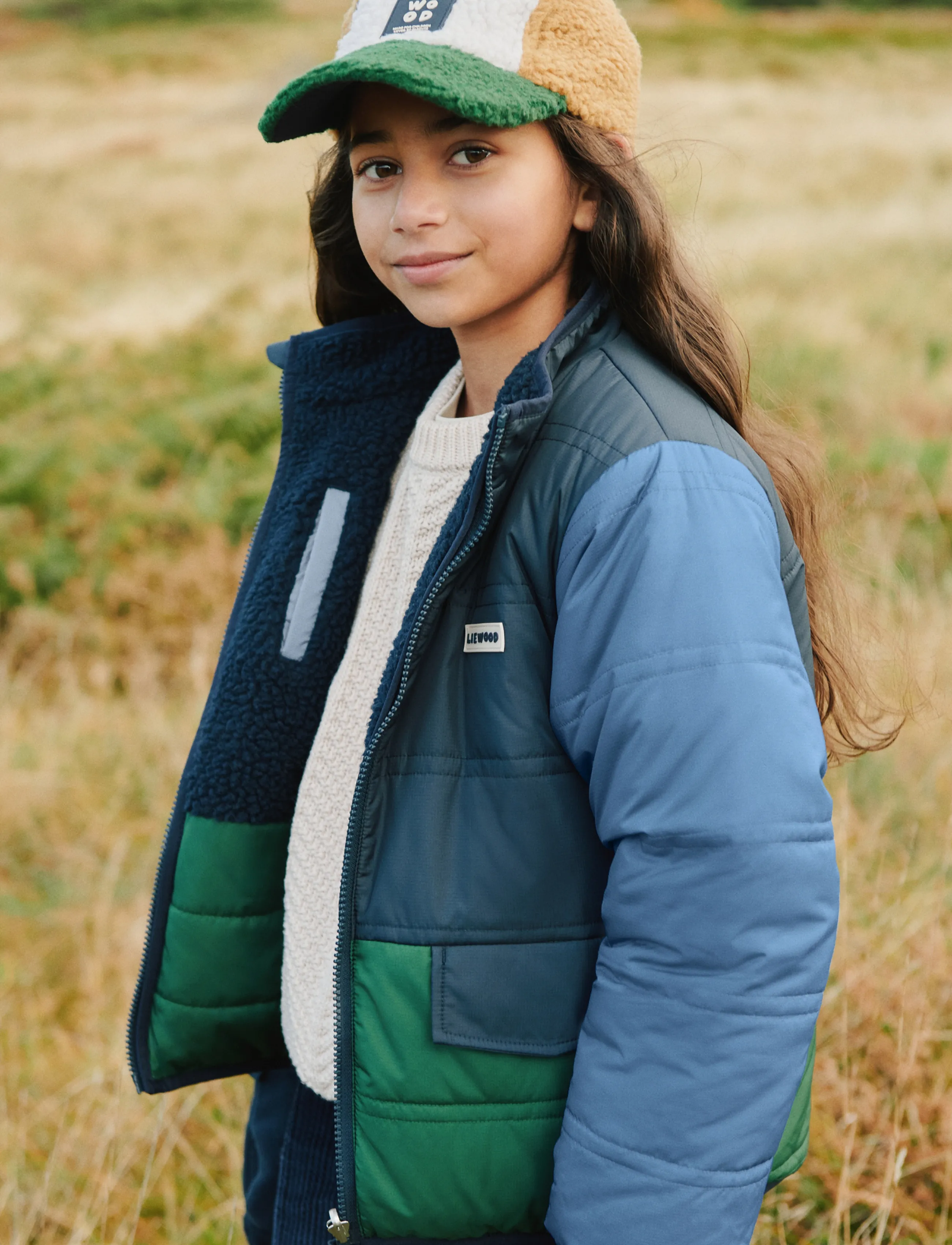 Liewood Franka Reversible Jacket, Børn, Vendbar Pufferjakke, Navy, Str: 116