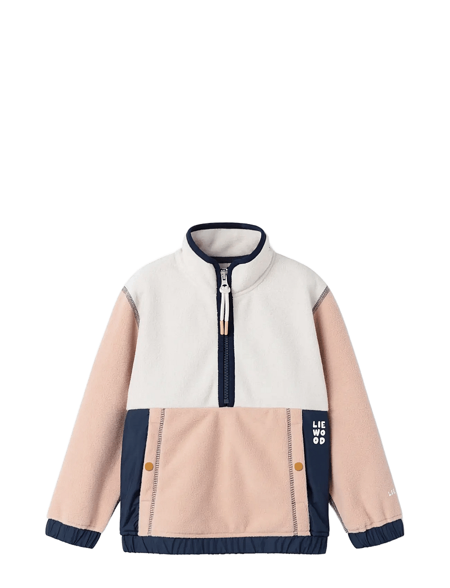 Liewood - Wynn Fleece Half Zip Shirt - fleece jackets - pale tuscany mix - 0