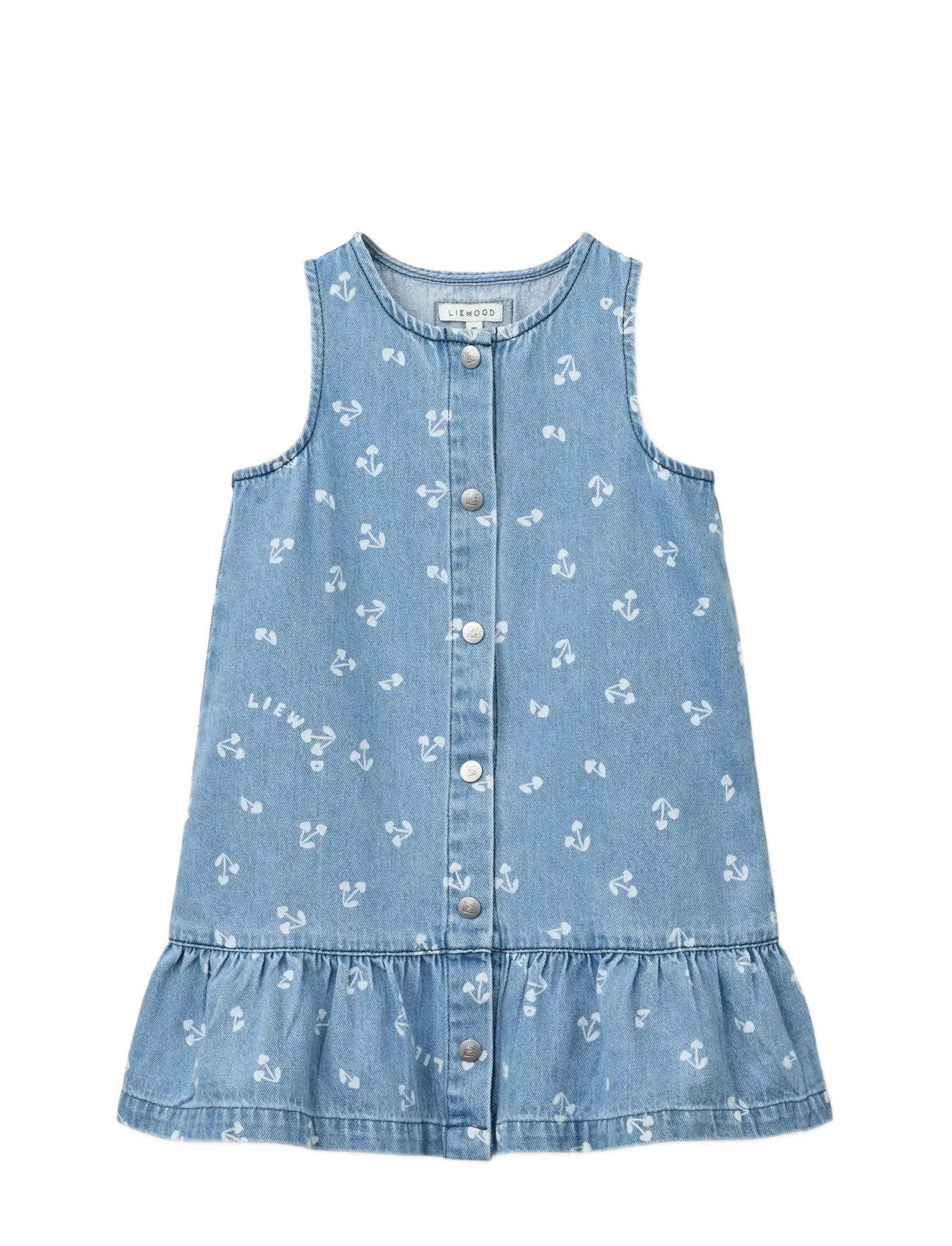 Liewood Sybilla Light Denim Dress - Imik 0-2 aastat - CHERRY HEART SANDY / DENIM / blue