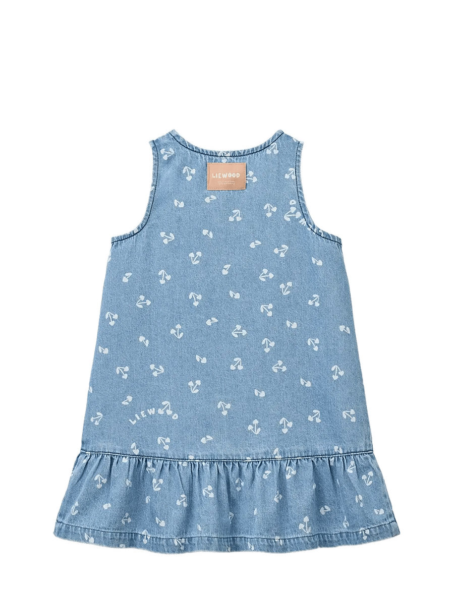 Liewood - Sybilla Light Denim Dress - cherry heart sandy / denim - 2