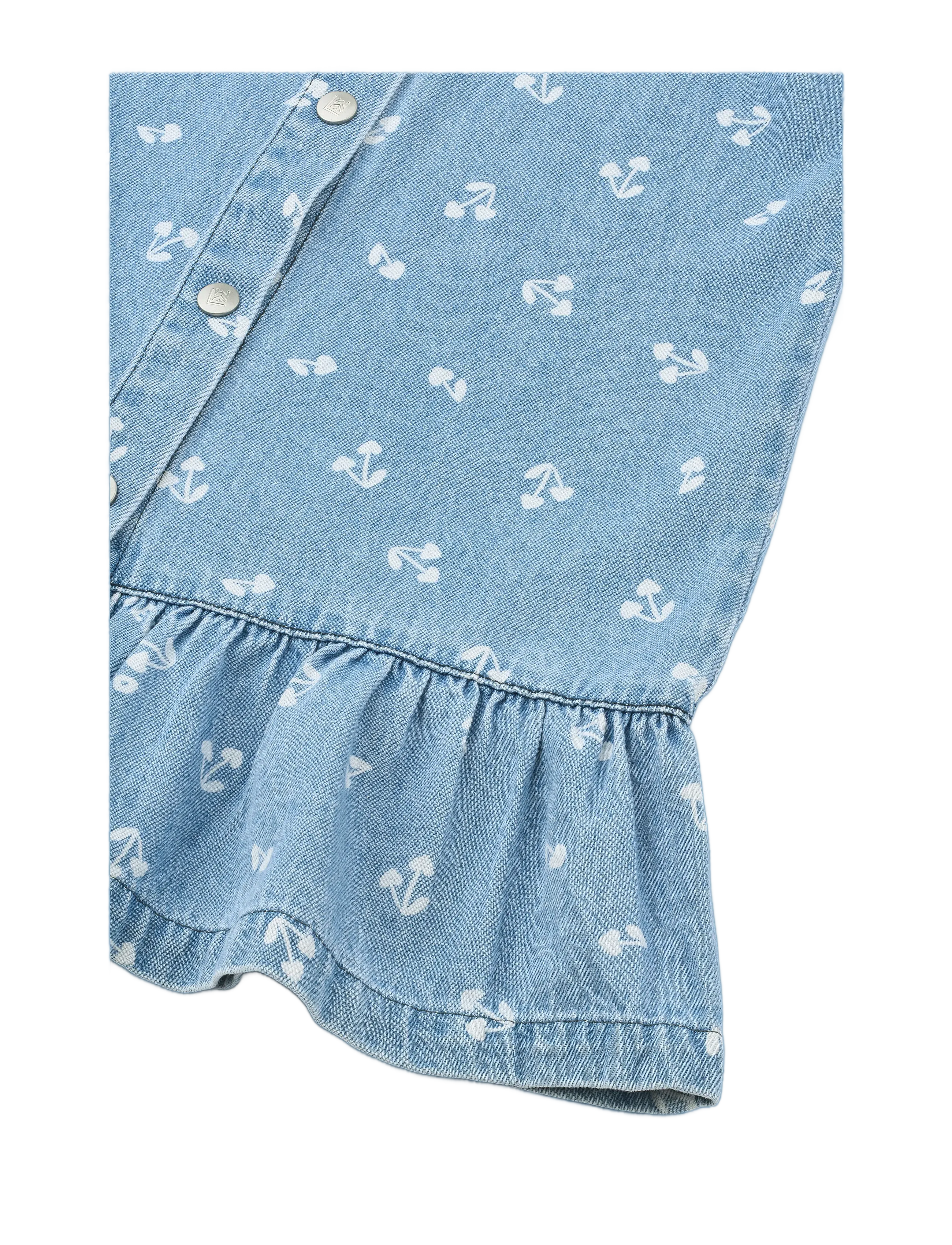 Liewood - Sybilla Light Denim Dress - cherry heart sandy / denim - 3