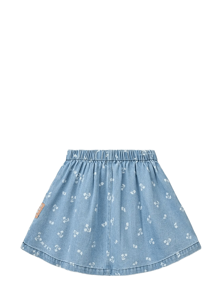 Liewood - Rio Printed Light Denim Skirt - cherry heart sandy / denim - 2