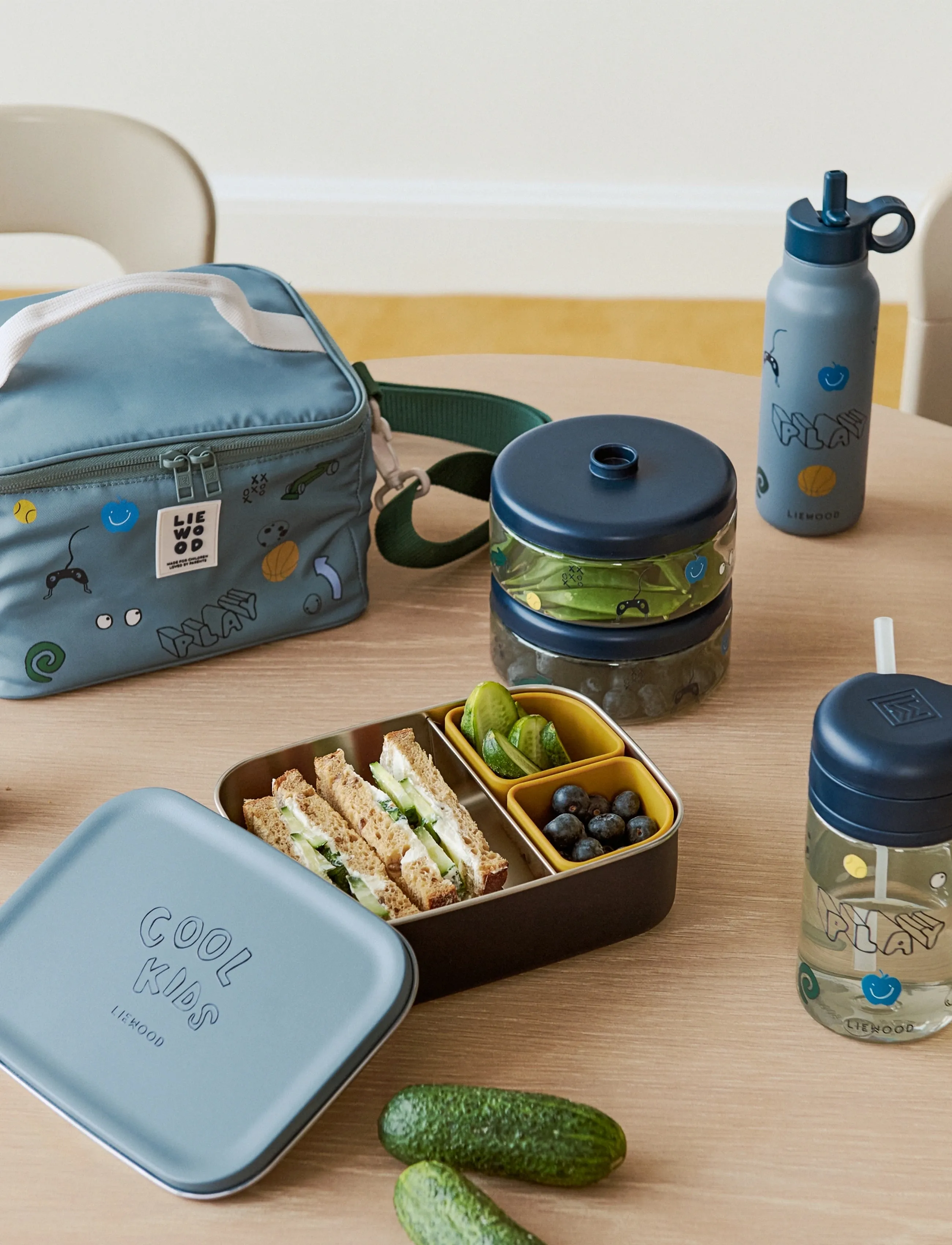Liewood Nina Stainless Steel Lunchbox, One Size, Meal Time, Blau - Lunch Boxes, Kinder