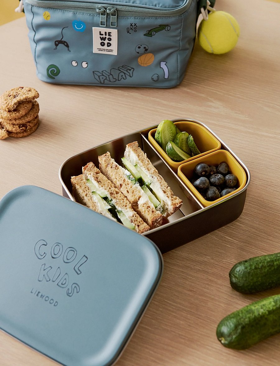 Liewood - Nina Stainless Steel Lunchbox - madkasser - cool kids / dusty peppermint - 3