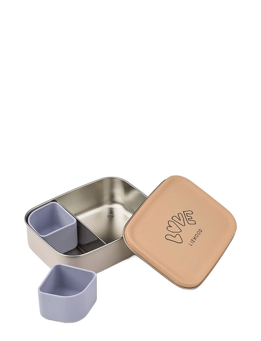 Liewood - Nina Stainless Steel Lunchbox - madkasser - love / pale tuscany - 2