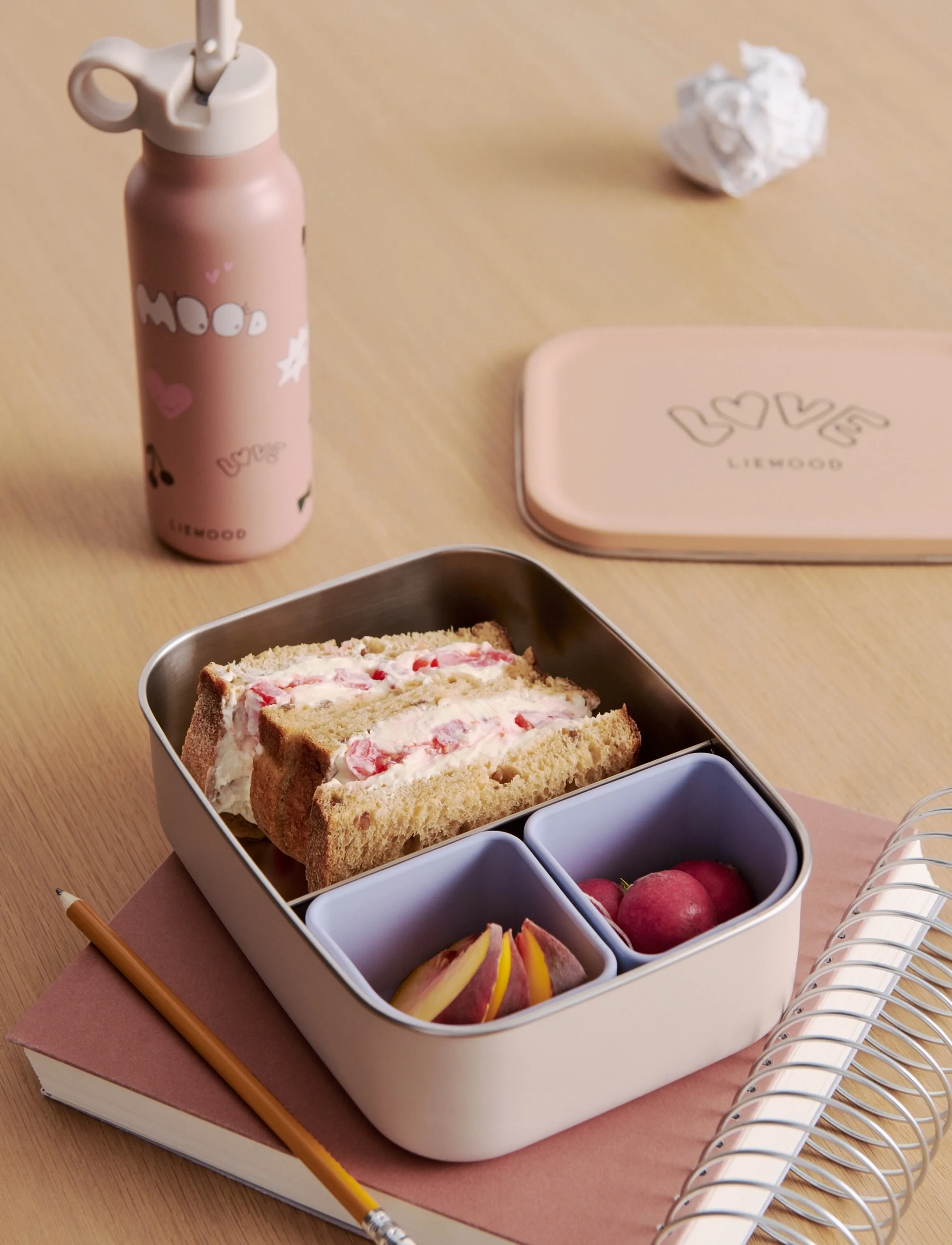 Liewood Nina Stainless Steel Lunchbox, One Size, Meal Time, Silber - Lunch Boxes, Kinder