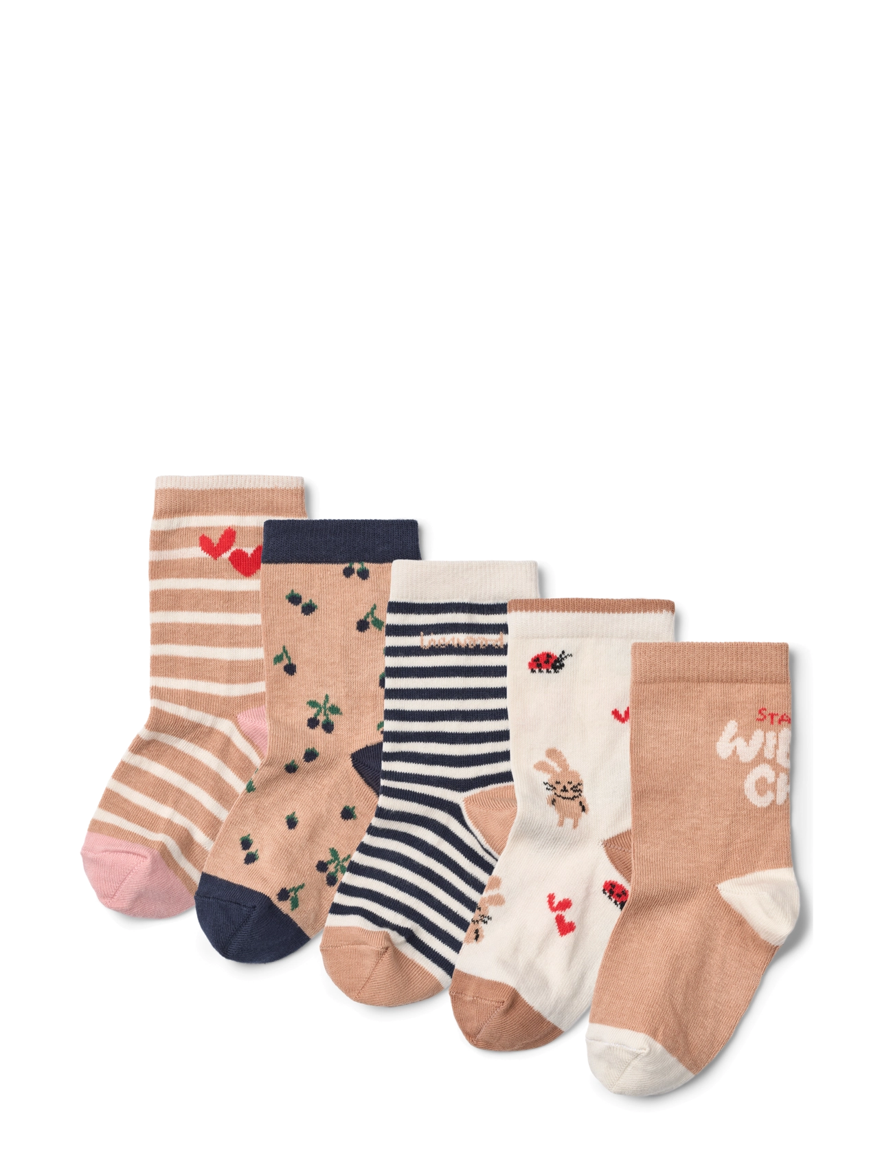Liewood Silas Socks 5-Pack - Sokid - BERRY MULTI MIX / multi