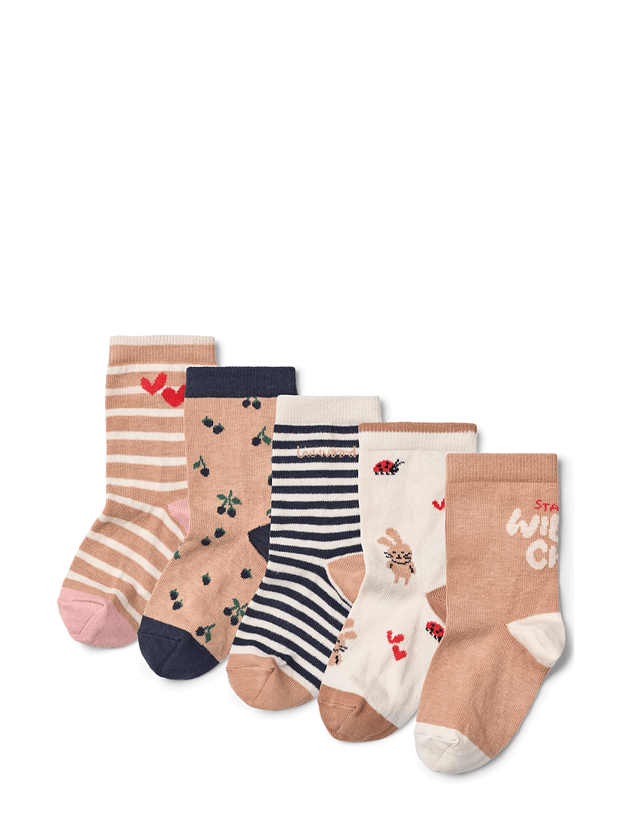 Liewood - Silas Socks 5-Pack - sokid - berry multi mix - 0