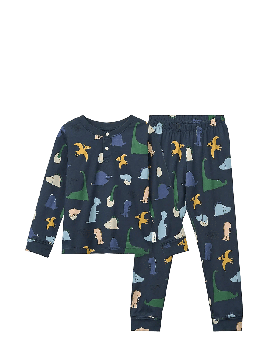 Liewood - Wilhelm Grow Printed Pyjamas Set - dino roar / classic navy - 1