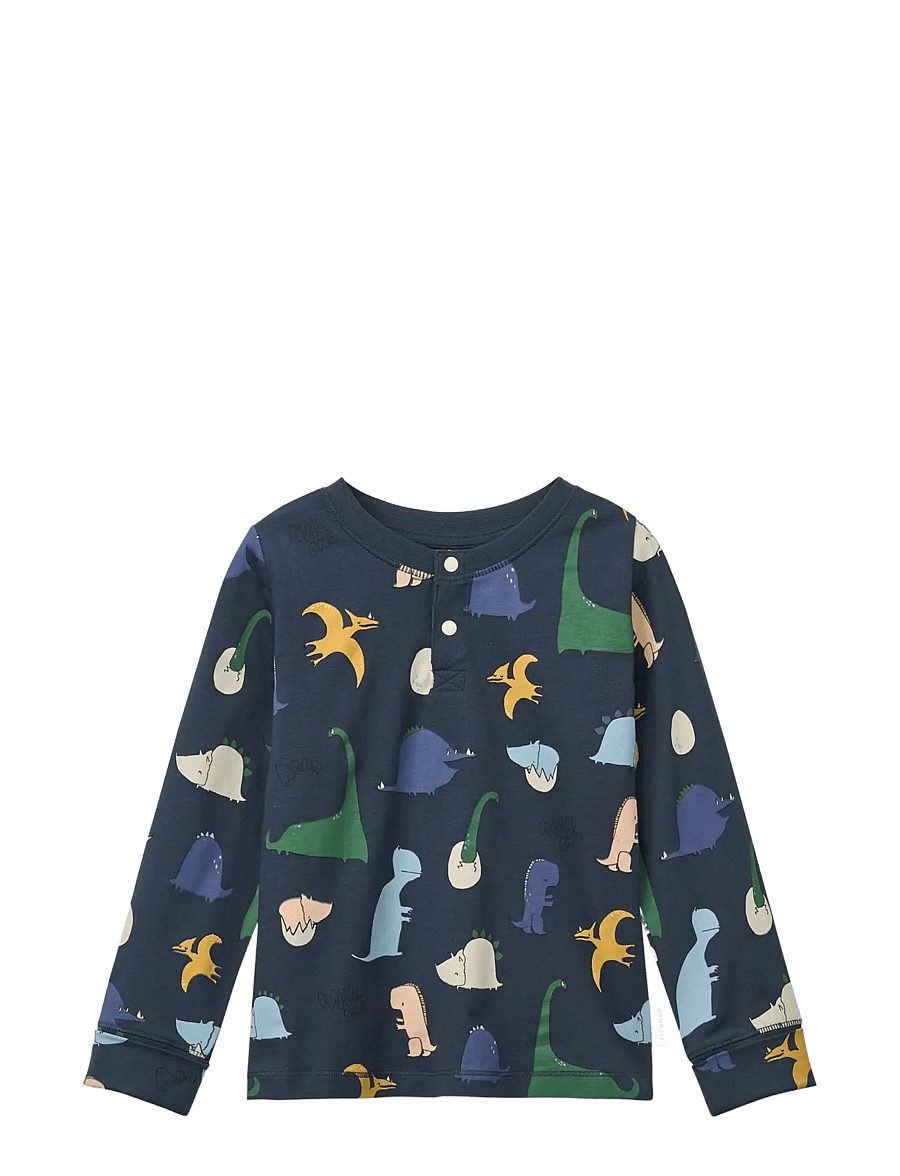 Liewood - Wilhelm Grow Printed Pyjamas Set - dino roar / classic navy - 2