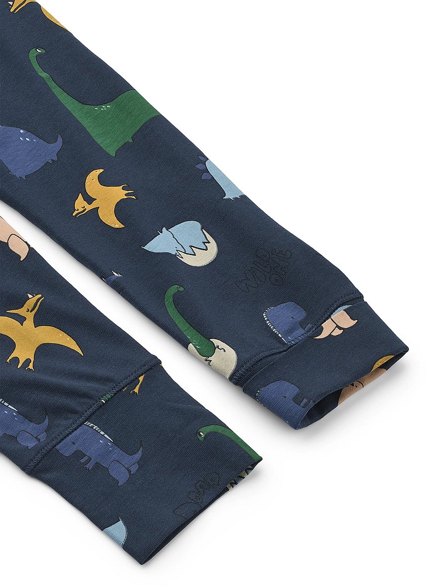 Liewood - Wilhelm Grow Printed Pyjamas Set - dino roar / classic navy - 4