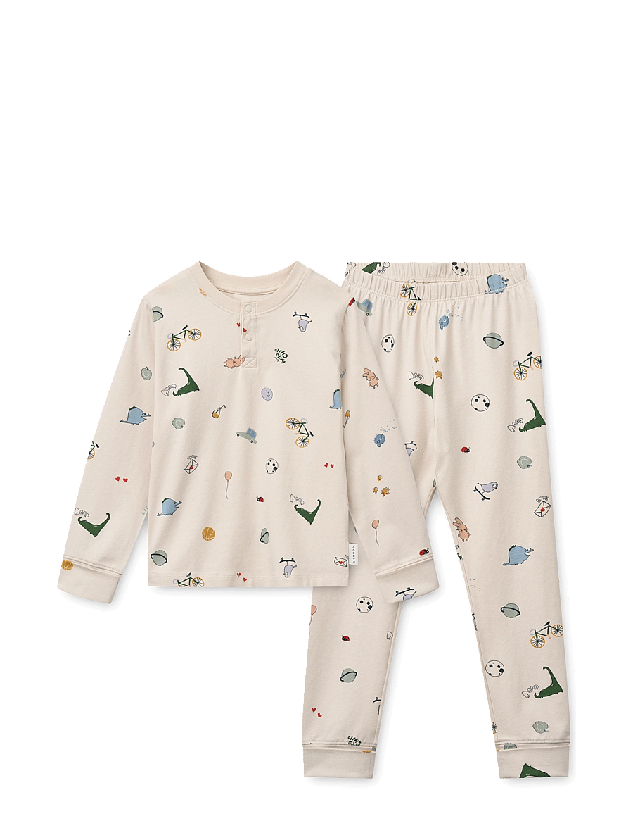 Liewood - Wilhelm Grow Printed Pyjamas Set - komplektid - tamtam / sandy - 1