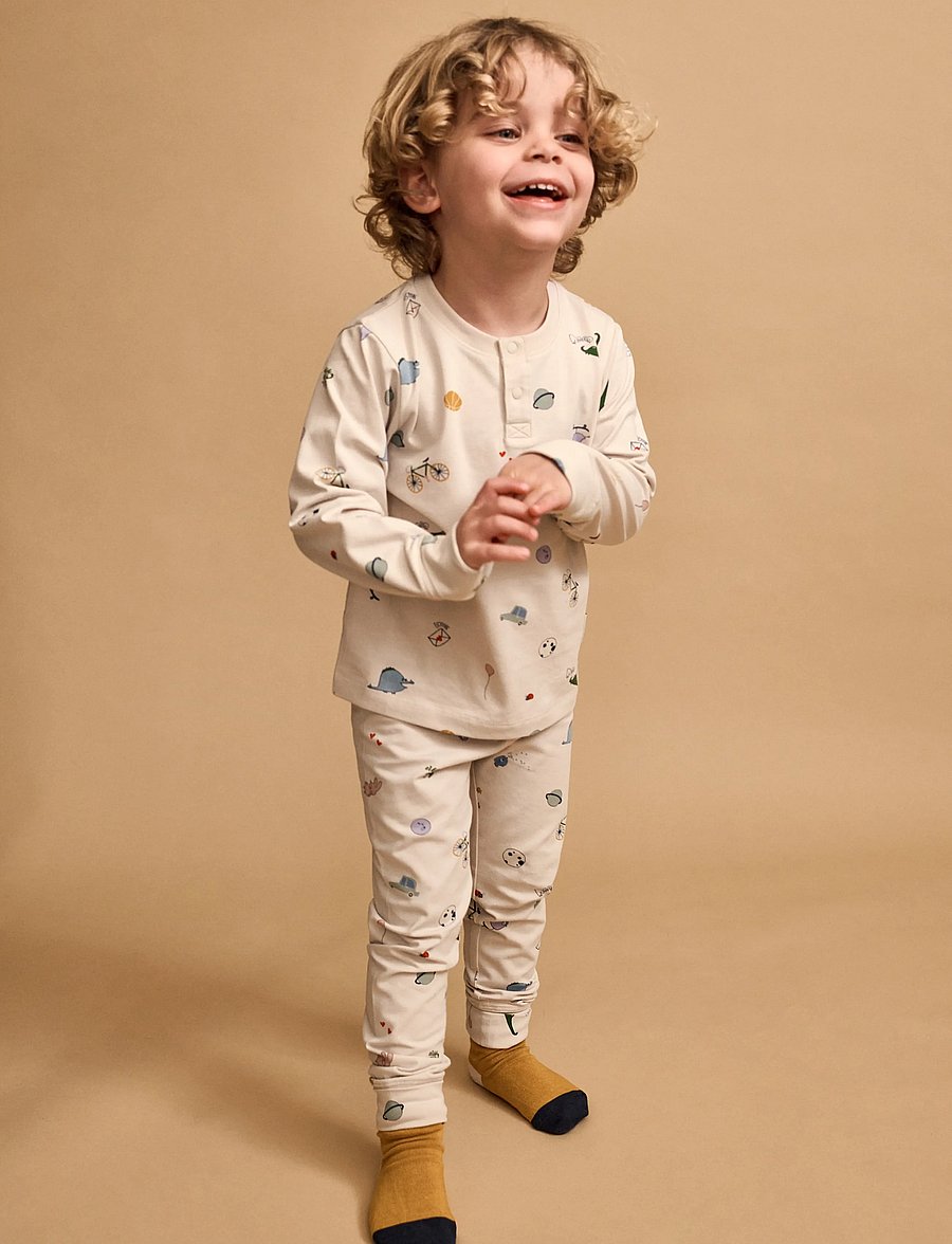 Liewood - Wilhelm Grow Printed Pyjamas Set - komplektid - tamtam / sandy - 0