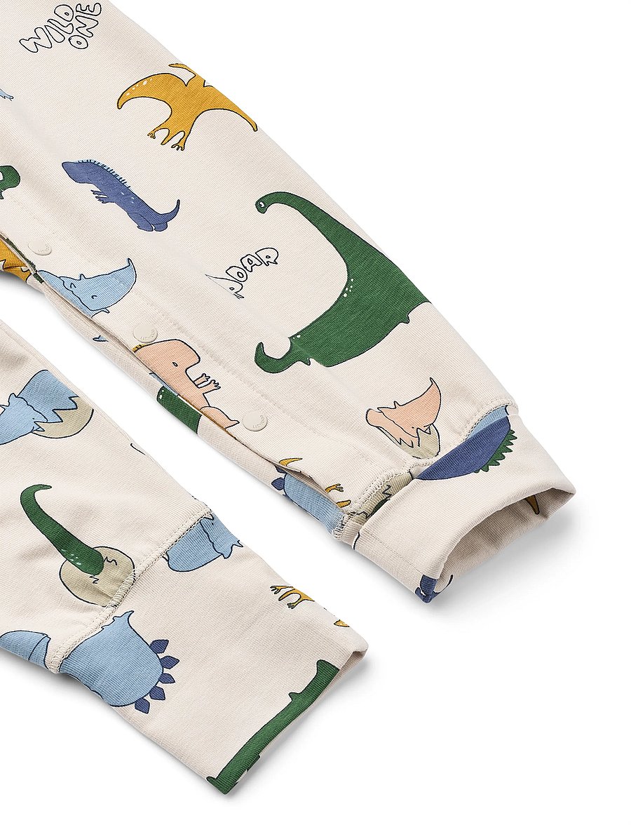 Liewood - Birk Grow Printed Pyjamas Jumpsuit - schlafoveralls - dino roar / sandy - 2