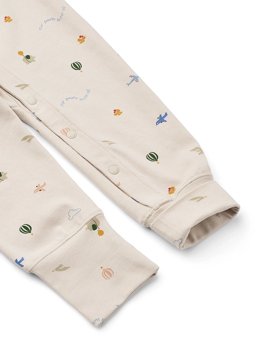 Liewood - Birk Grow Printed Pyjamas Jumpsuit - flying / sandy - 1