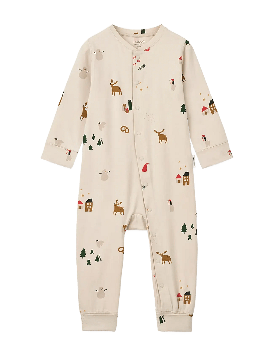 Liewood - Birk Grow Printed Pyjamas Jumpsuit - natdragter - holiday / sandy - 1