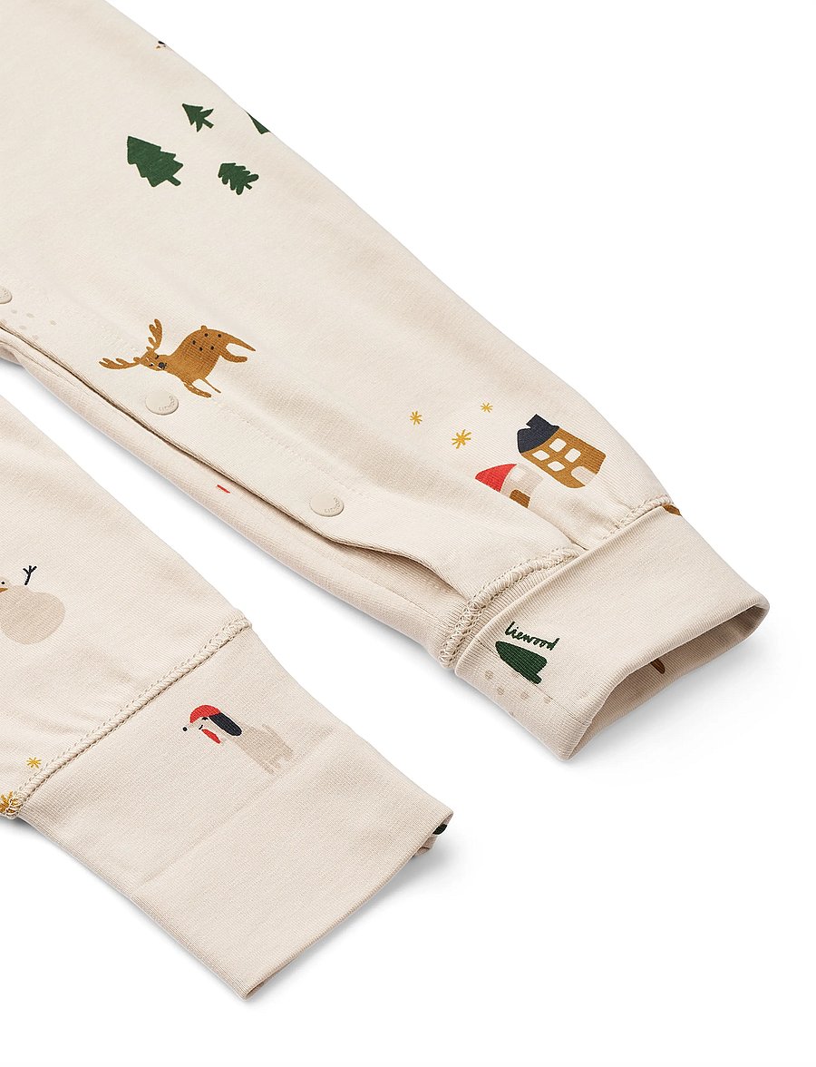 Liewood - Birk Grow Printed Pyjamas Jumpsuit - natdragter - holiday / sandy - 5