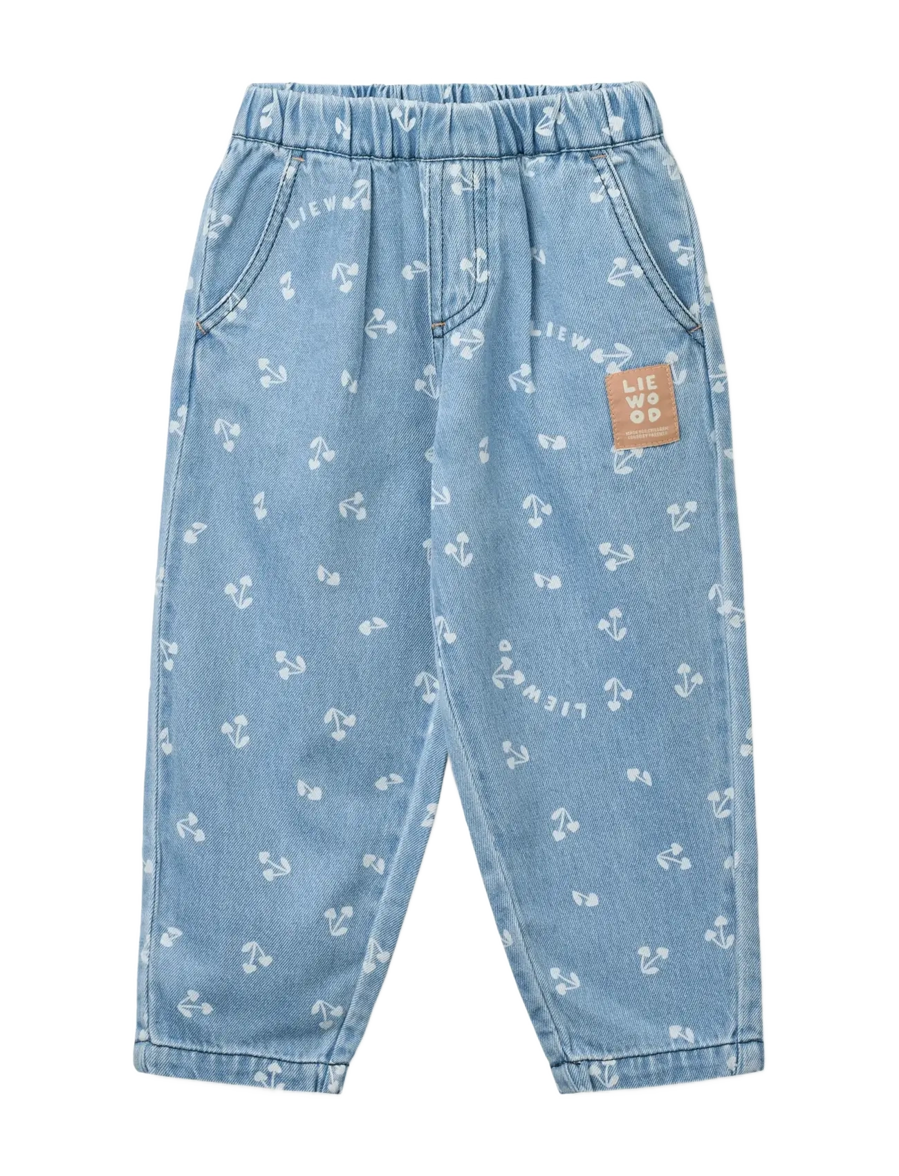 Liewood Borris Light Printed Denim Pants - Underdele - CHERRY HEART SANDY / DENIM / blue