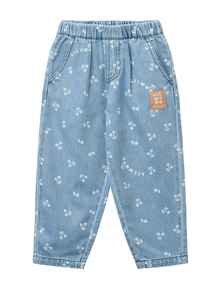 Liewood - Borris Light Printed Denim Pants - cherry heart sandy / denim - 1