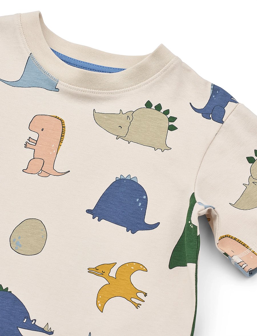 Liewood - Francis Printed SS T-shirt - lühikeste varrukatega - dino roar / sandy - 2