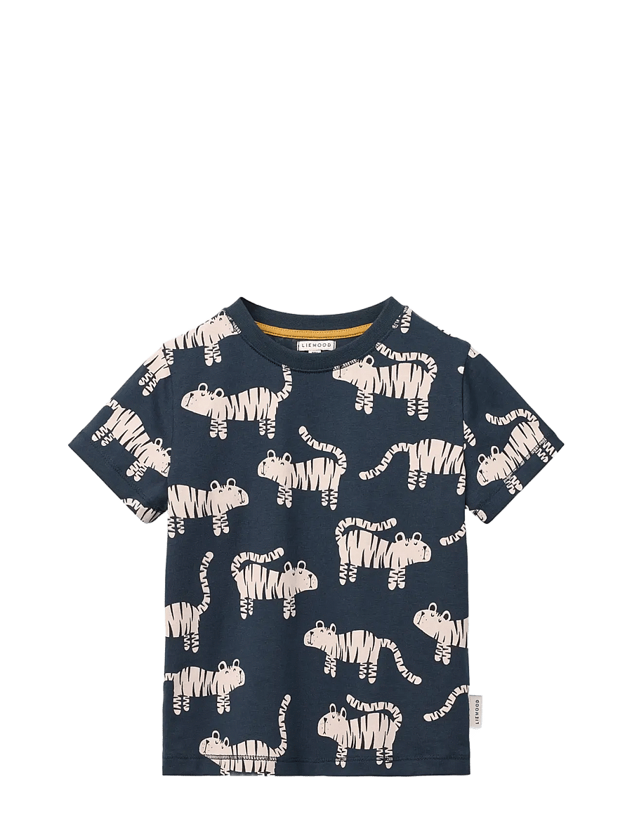 Liewood - Francis Printed SS T-shirt - tiger / classic navy - 0