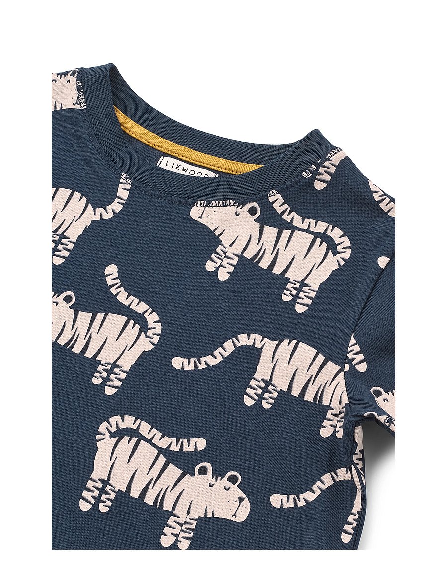 Liewood - Francis Printed SS T-shirt - lühikeste varrukatega t-särgid - tiger / classic navy - 2