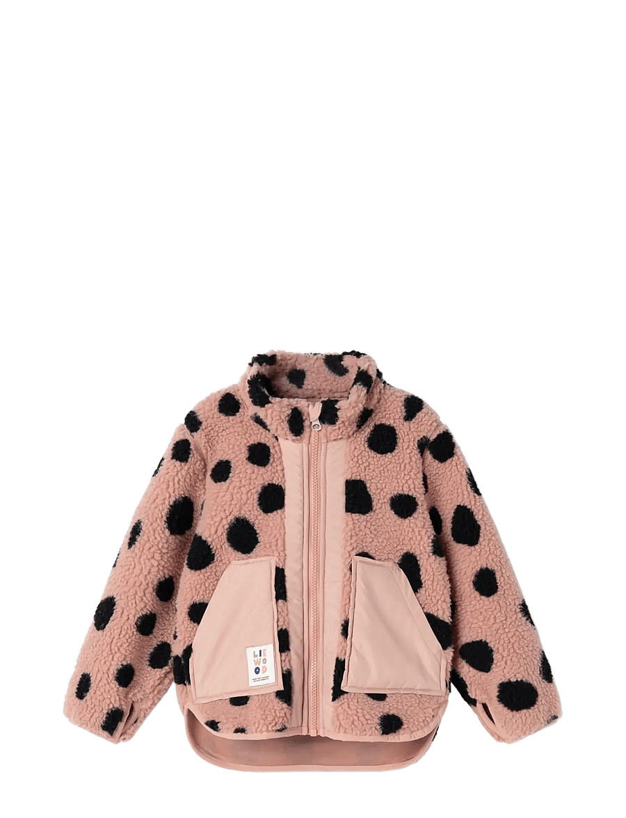 Liewood - Noam Pile Jacket - fleece jackets - mega leo spot / pale tuscany - 0