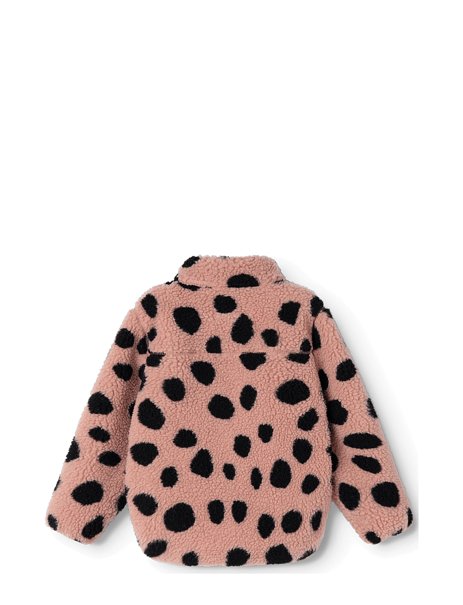 Liewood - Noam Pile Jacket - fleece jackets - mega leo spot / pale tuscany - 1