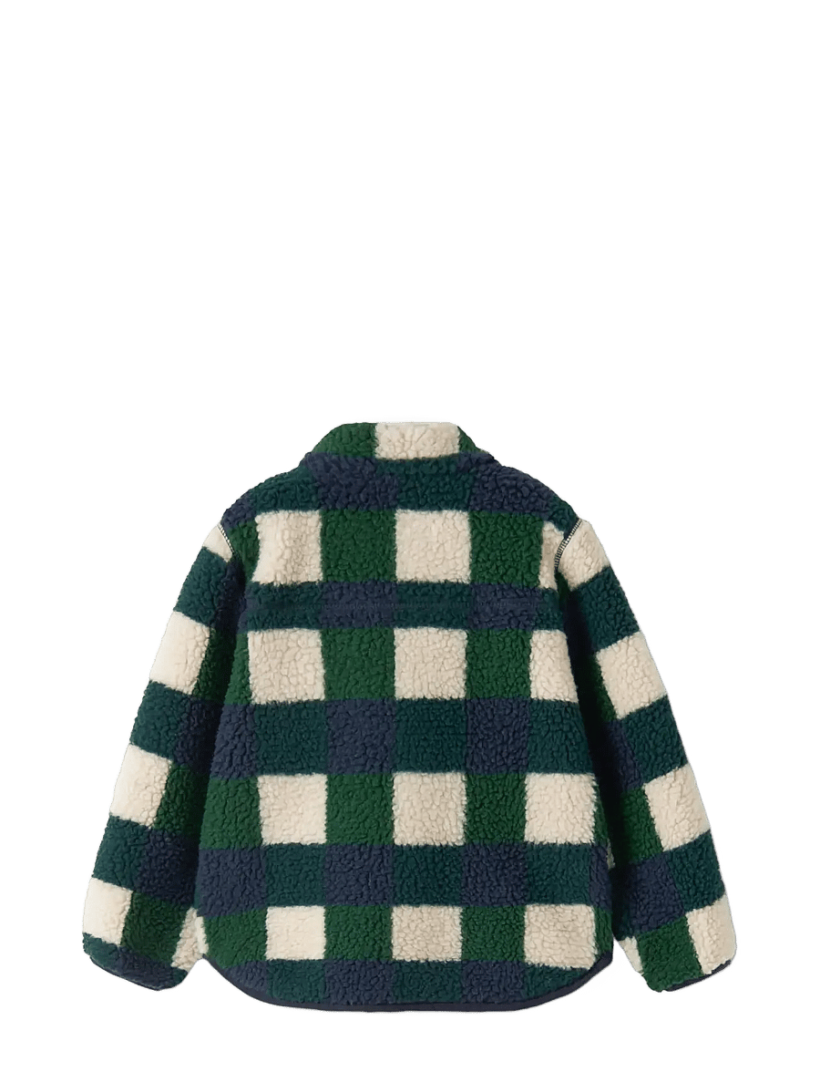 Liewood - Nolan Pile Jacket - fleece jackets - mega check / bright garden - 1