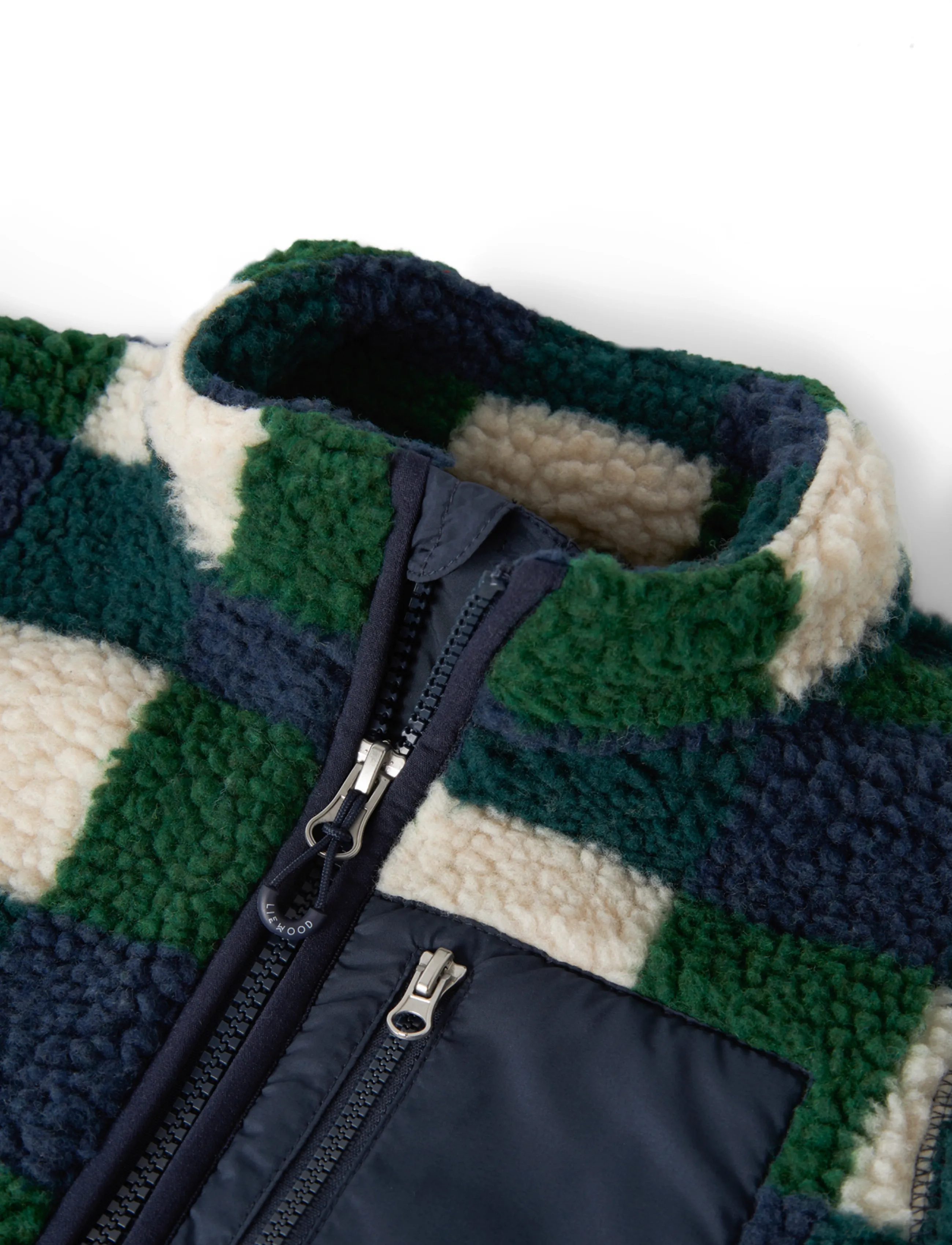 Liewood - Nolan Pile Jacket - fleece jackets - mega check / bright garden - 2
