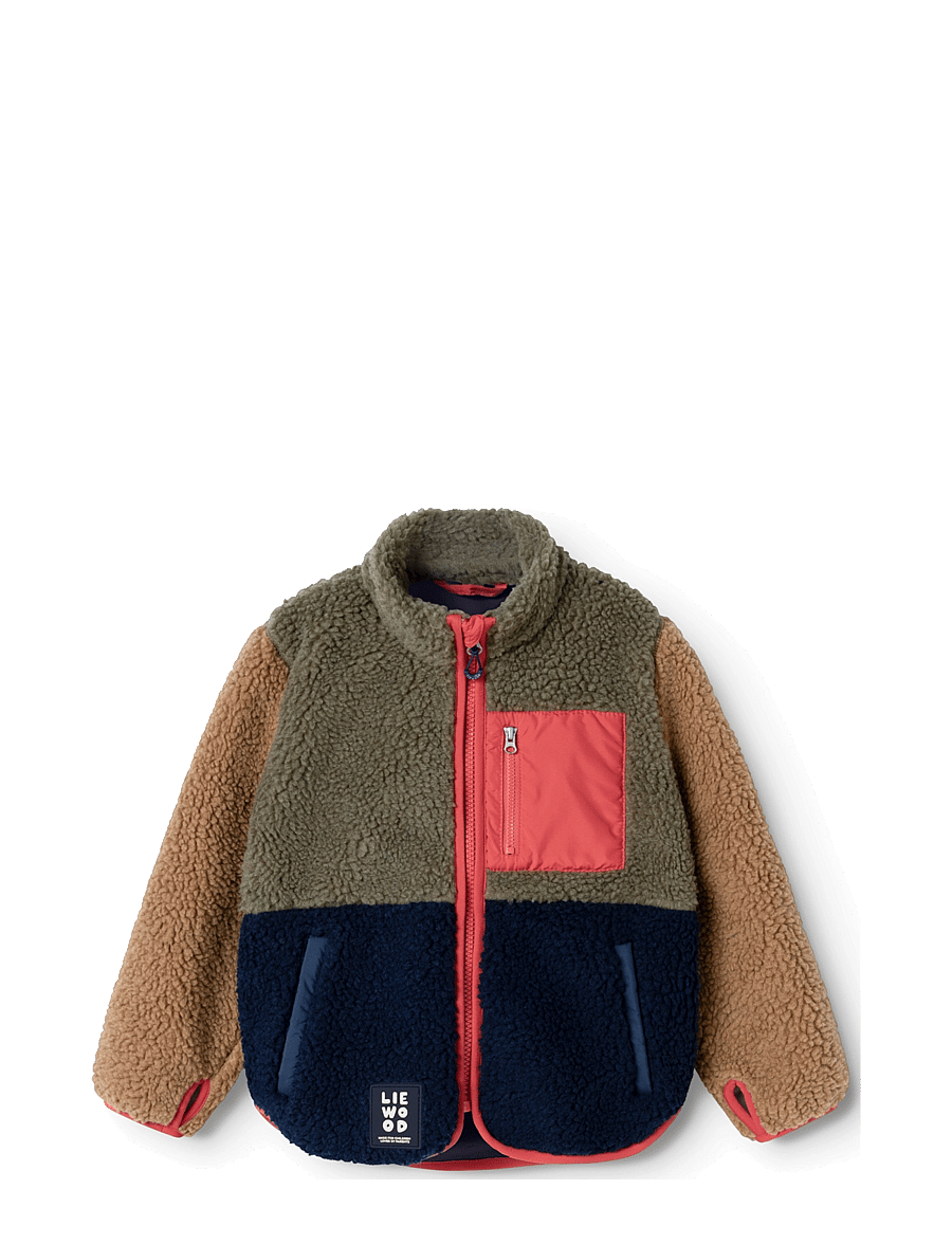 Liewood - Nolan Pile Jacket - army brown multi mix - 0