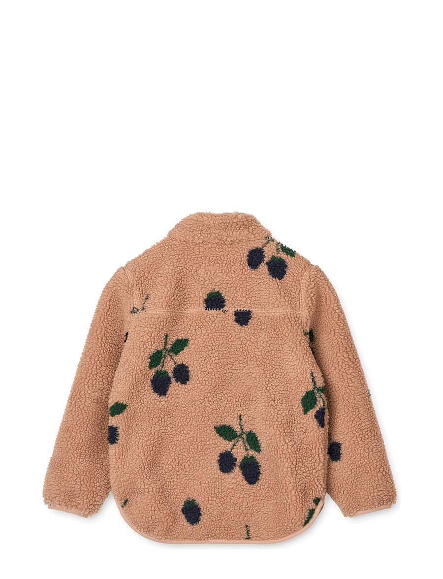 Liewood - Nolan Pile Jacket - fleece jackets - berry / pale tuscany - 1