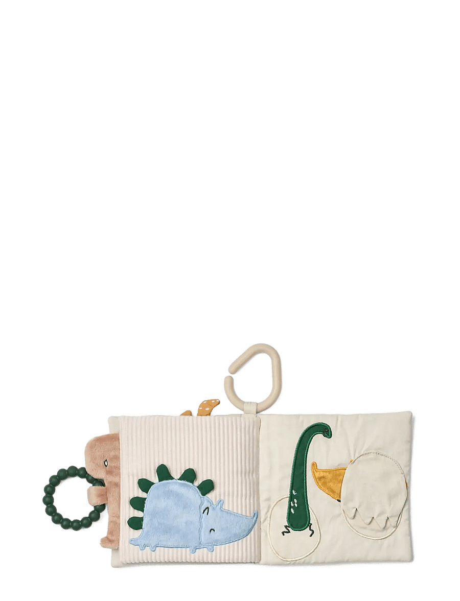Liewood - Fey Dino Roar Fabric Book - babybøger - dino roar / dove blue - 2