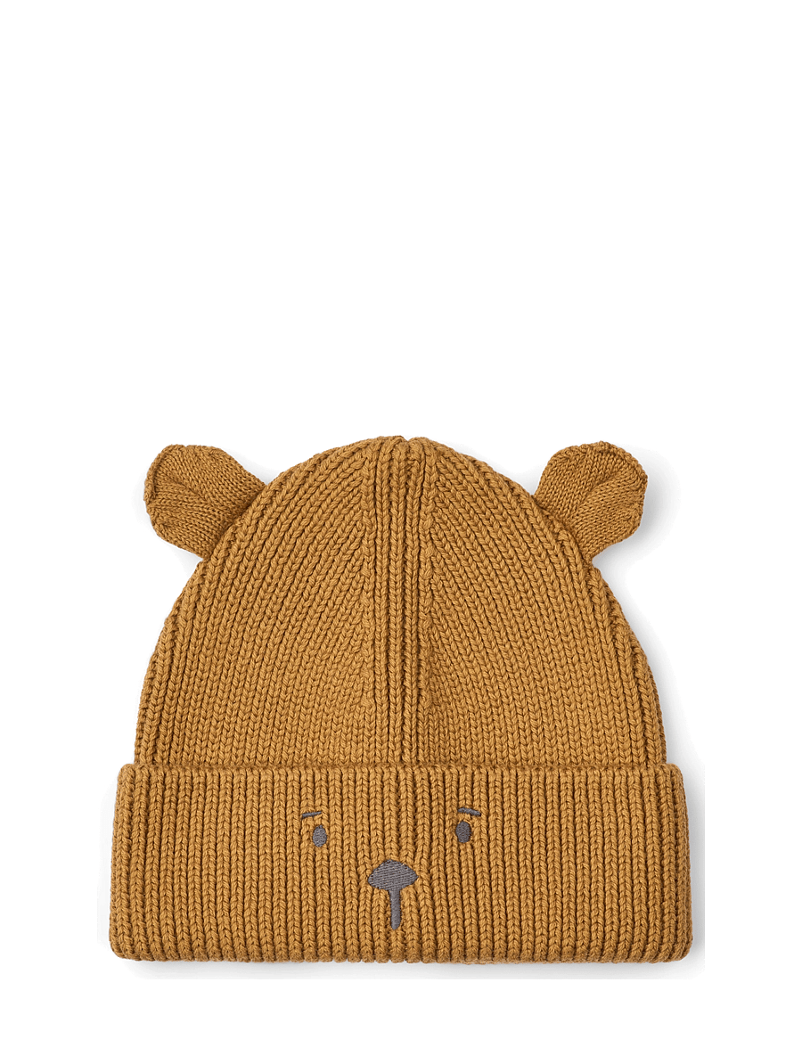 Liewood - Gina Beanie w Bear Embroidery - kootud mütsid - golden caramel - 0