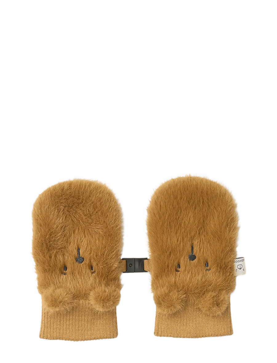 Liewood - Lizzy Plush Bear Mittens - handskar - golden caramel - 0