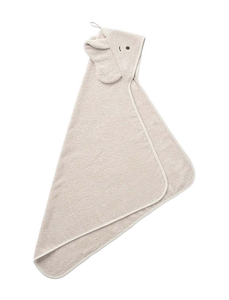Liewood - Albert Elephant Hooded Towel - bademäntel - sandy - 1