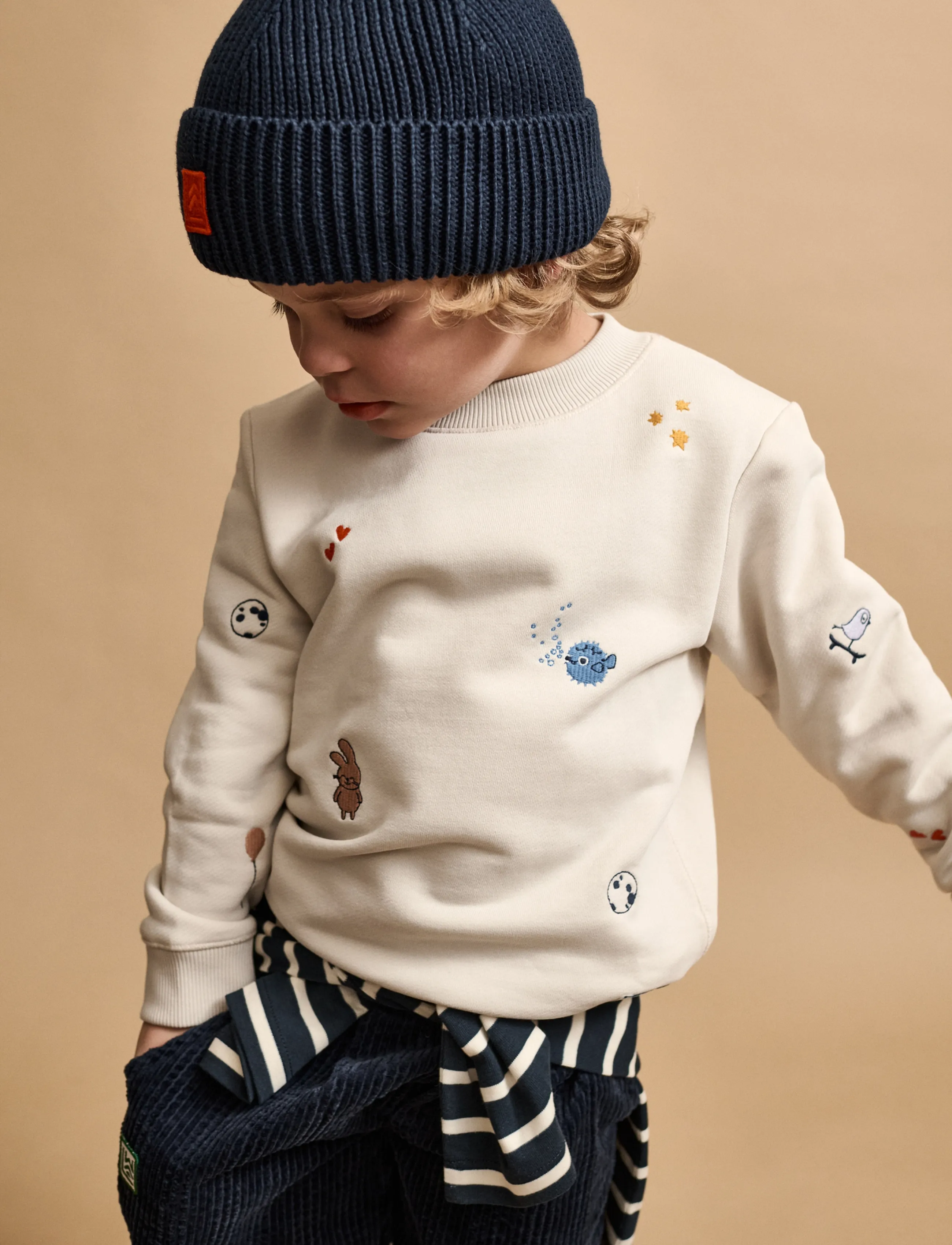 Liewood Ridley Embroidered Sweatshirt, Kinder, Kinder Besticktes Sweatshirt, Beige, Gr.134/140