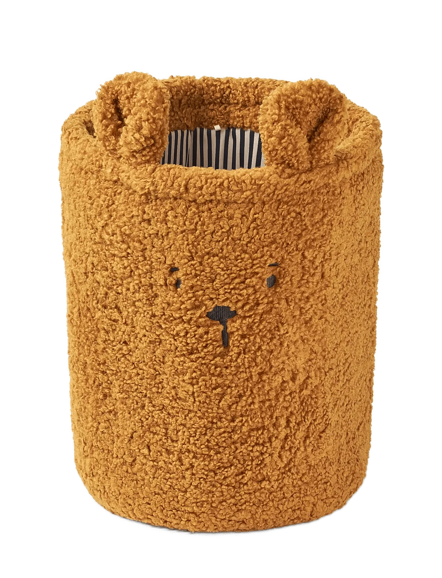 Liewood - Morley Bear Pile Basket - förvaringskorgar - golden caramel - 0