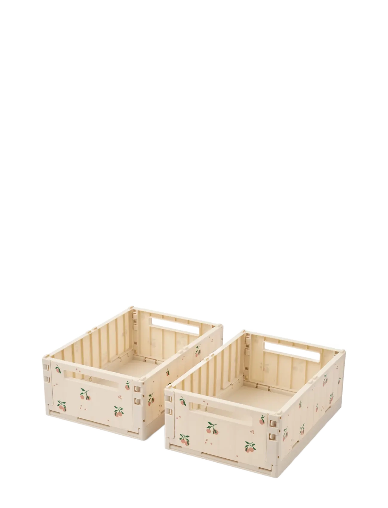 Liewood Weston Printed Storage Box M 2-pack - Förvaringslådor - PEACH / SEA SHELL / cream