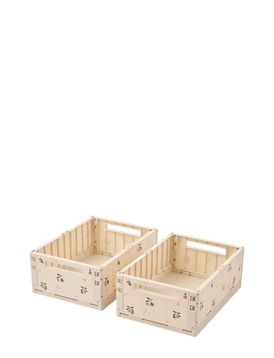 Liewood - Weston Printed Storage Box M 2-pack - förvaringslådor - peach / sea shell - 0