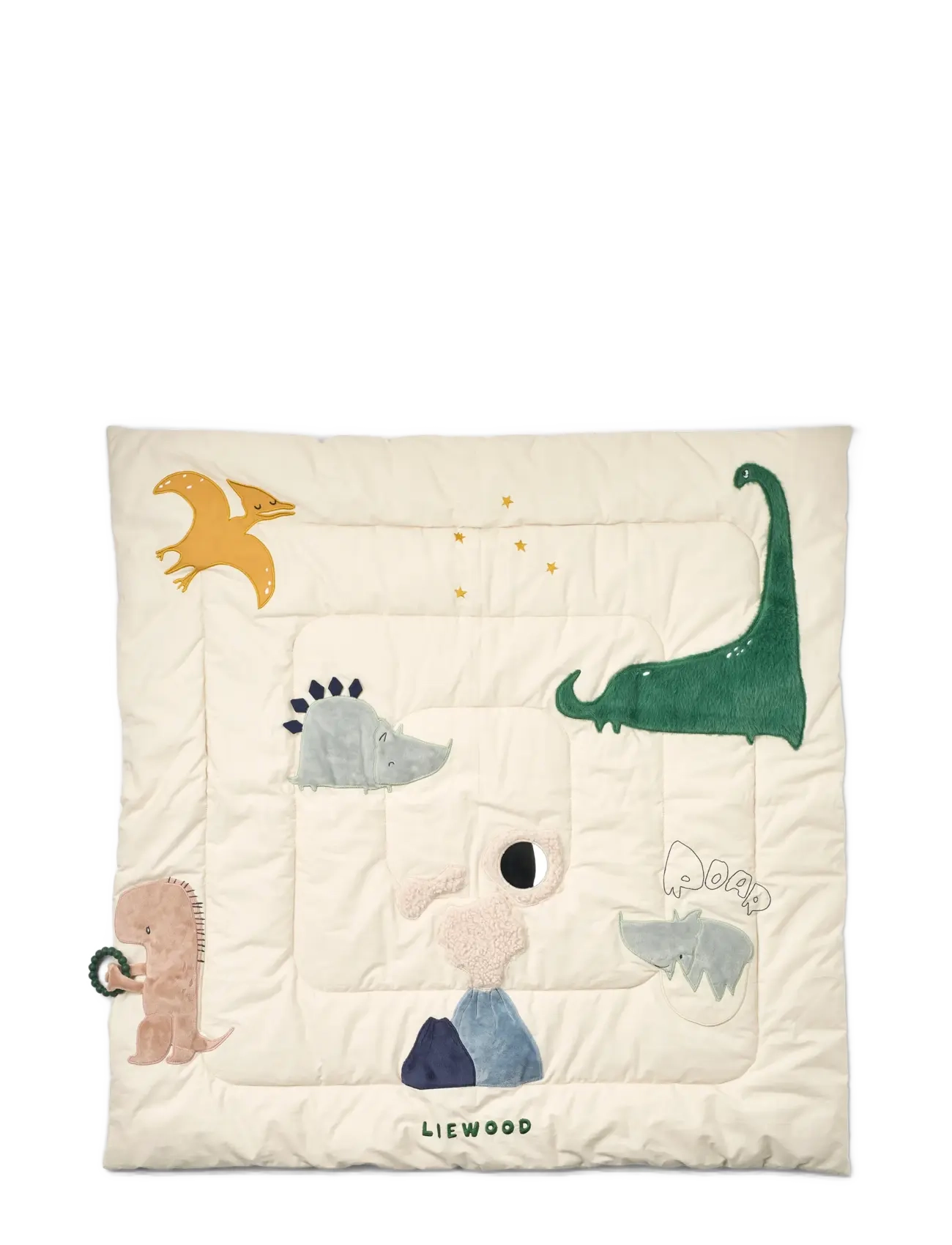 Liewood Bernet Dino Plush Activity Blanket - Beebi tuba - DINO ROAR / SANDY / cream
