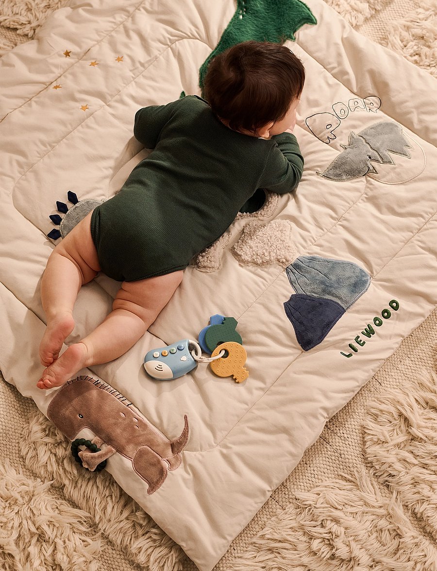 Liewood - Bernet Dino Plush Activity Blanket - tegelustekid ja mängumatid - dino roar / sandy - 2