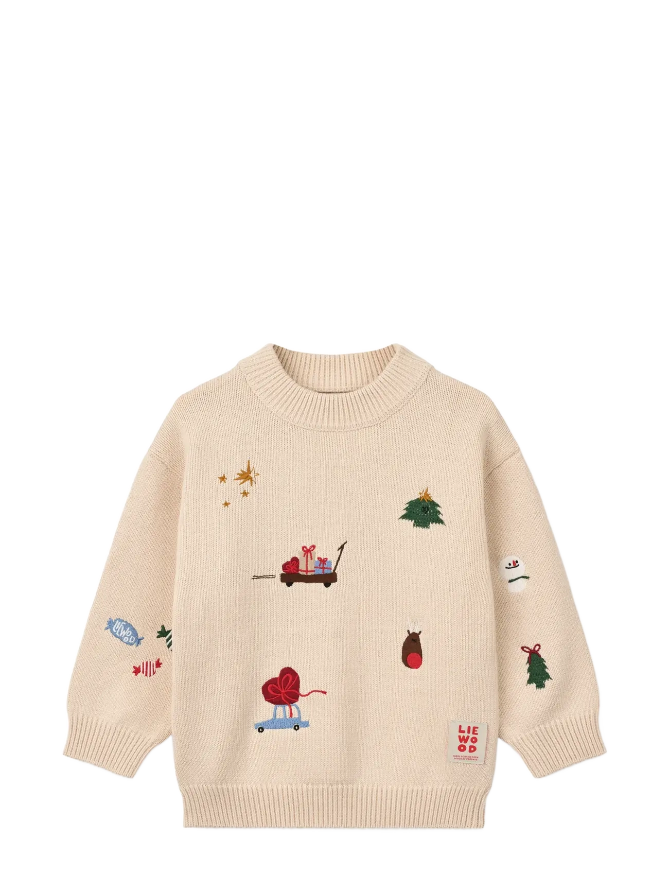 Liewood - Orlane Embroidery Knit Jumper - trøjer - festive / sandy / embroidery - 1