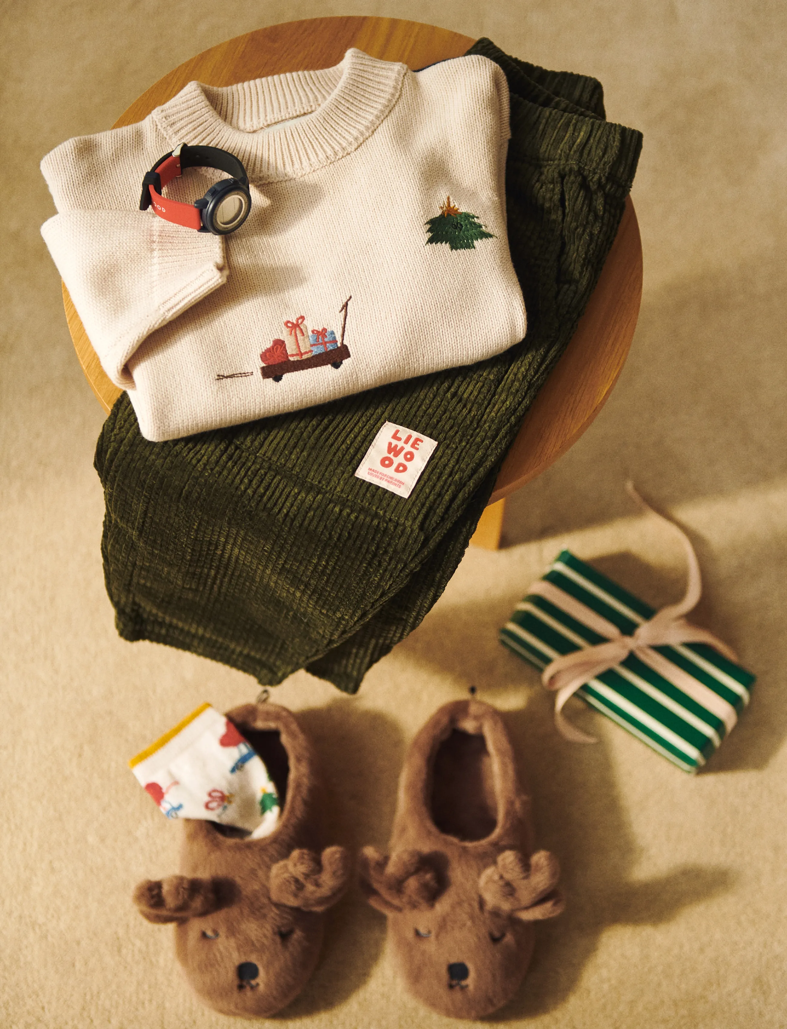 Liewood Orlane Embroidery Knit Jumper - Swetry - FESTIVE / SANDY / EMBROIDERY / beige
